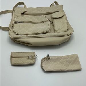 Elegant Cream Quilted Women's Bag